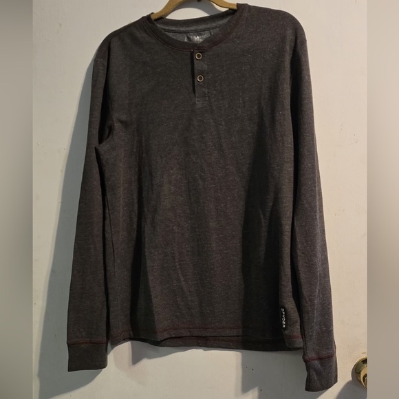 Spyder Charcoal Long Sleeve Henley Shirt - Picture 7 of 10